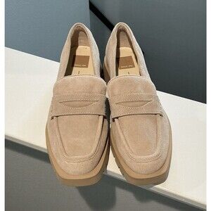 NEW Dolce Vita Suede Lug Loafer Slip-on Tan Women's Size 8W